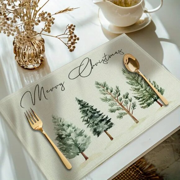 Christmas Tree Woven Placemats - Picture 1 of 3